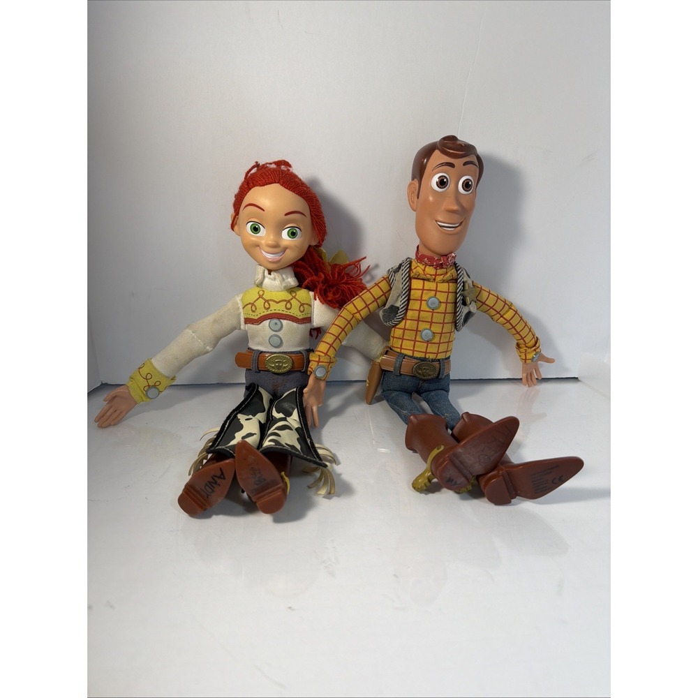 Pixar Toy Story Woody 15"/Jessie Doll 14" No Hats, Draw String Doesn't Work